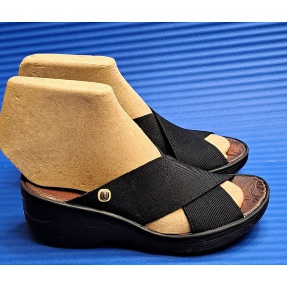 Bzees Shoes Bzees Desire Size 55 Black Slide Wedge Sandal Comfort